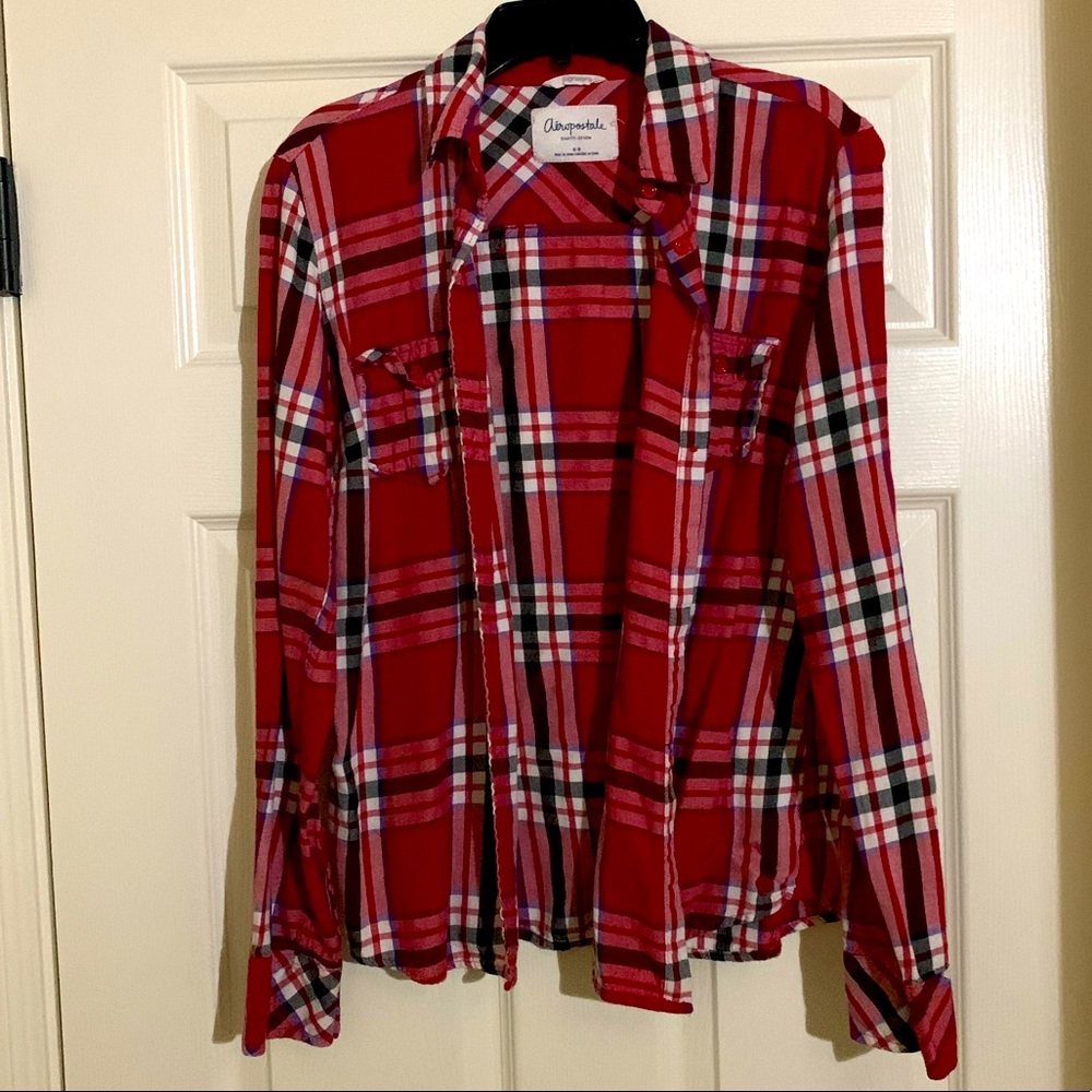 Aeropostale Plaid Button Down Top